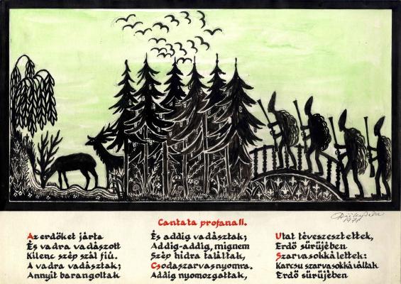 Büky Béla terve a Cantata profana című előadáshoz